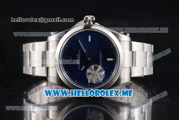 Rolex Oyster Perpetual Air King Clone Rolex 3132 Automatic Stainless Steel Case/Bracelet with Blue Rhodium Dial and Stick Markers - 1:1 Original (JF) - Click Image to Close